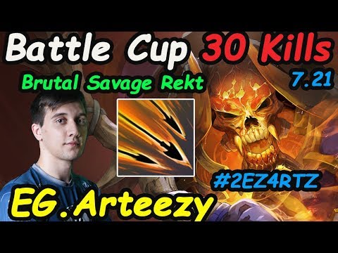 EG Arteezy - [Clinkz] Battle Cup 7.21 Brutal Savage Rekt 30 KILLS #2EZ4RTZ Feat Bulba  | Dota2