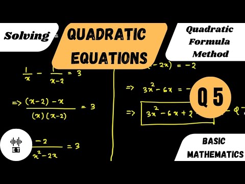 Solving Quadratic Equations Quadratic Formula Method Questions 10