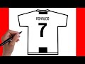 HOW TO DRAW RONALDO CR7 SHIRT WHITE | DRAWING STEP BY STEP