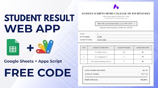 Free Online Student Result System using Google Sheets & Apps Script | E8