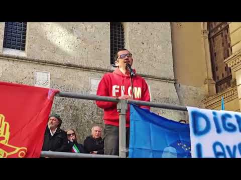 Manifestazione Beko Siena: l'intervento di Borgogni, Rsu Fiom Cgil Siena