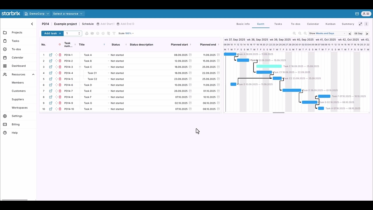 How to Customize Columns in the Gantt Chart