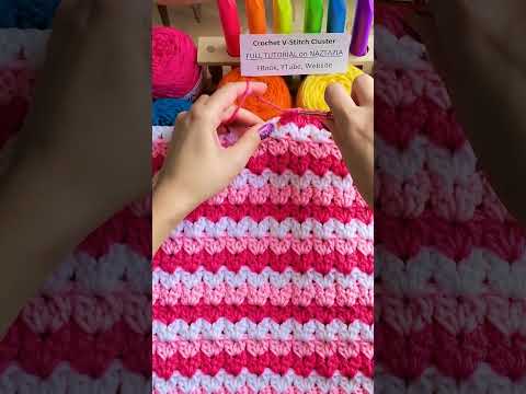 How to Crochet V-Stitch Cluster Stitch #shorts