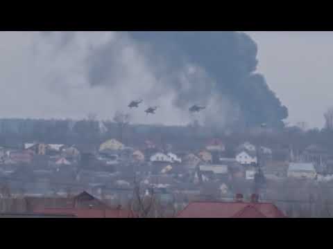 Вертолеты с Белоруссии атакуют Гостомель, Бровары аэропорт .  Бои возле Киева