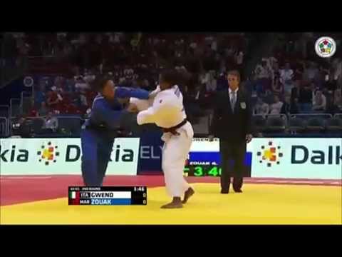 Mondiali Judo 2014   Secondo turno 63 kg   Edwige Gwend ITA vs Rizlen Zouak MAR www videograbber net