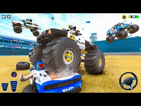 US Police Monster Trucks Crash Demolition Derby Racing Simulator - Android Gameplay.