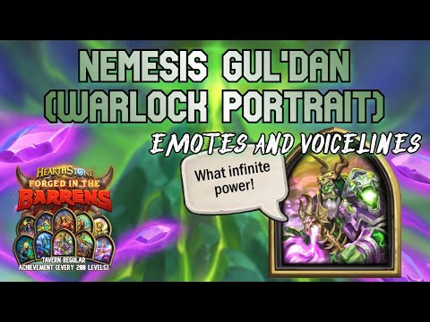 Nemesis Gul'Dan Emotes + Voicelines - Hearthstone Warlock Hero Portrait