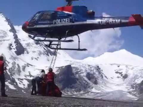 Police helicopter in the Austrian Alps