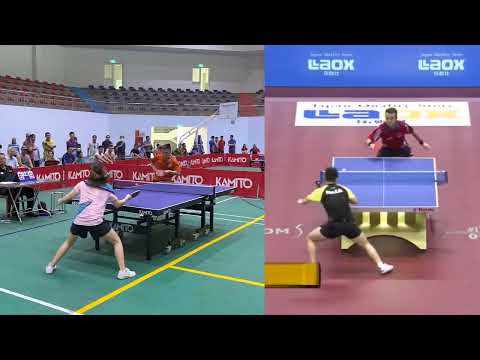 One of version of Fan Zhendong at Japan Open 2016 against Simon Gauzy.