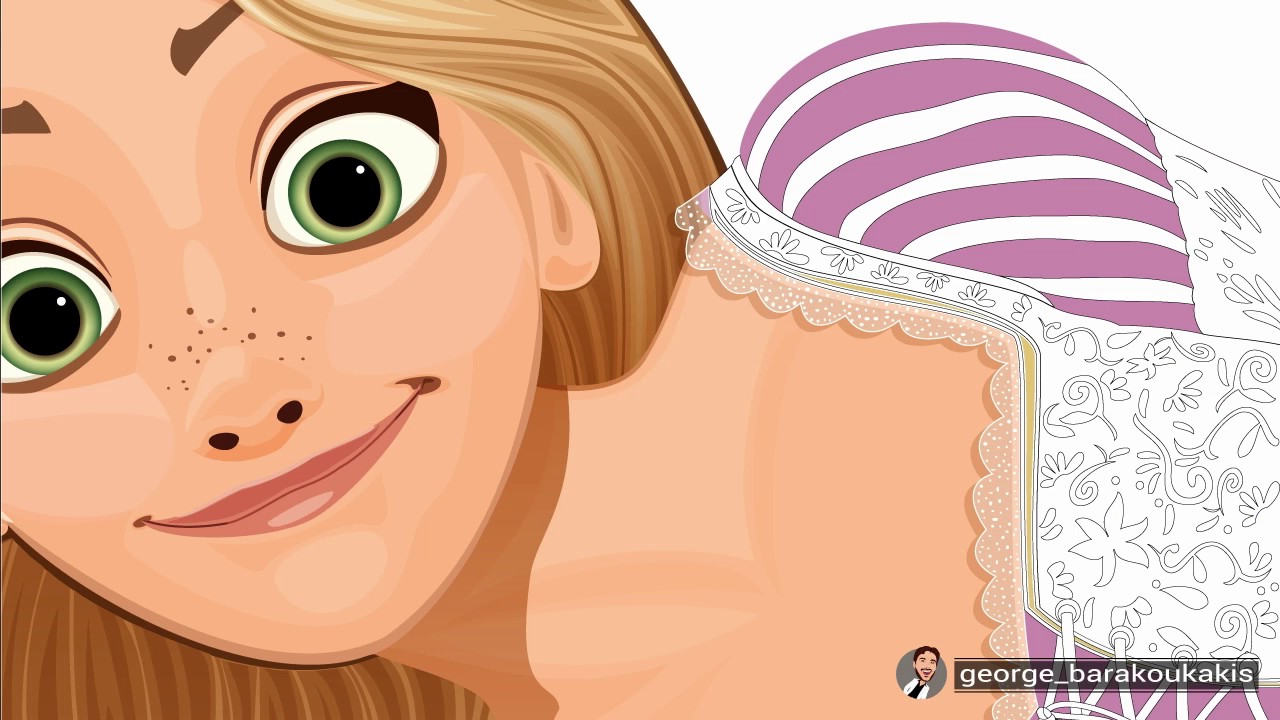 Speed vector illustration of Rapunzel.