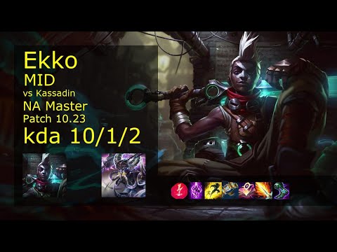 Ekko Mid vs Kassadin - NA Master 10/1/2 Patch 10.23 Gameplay