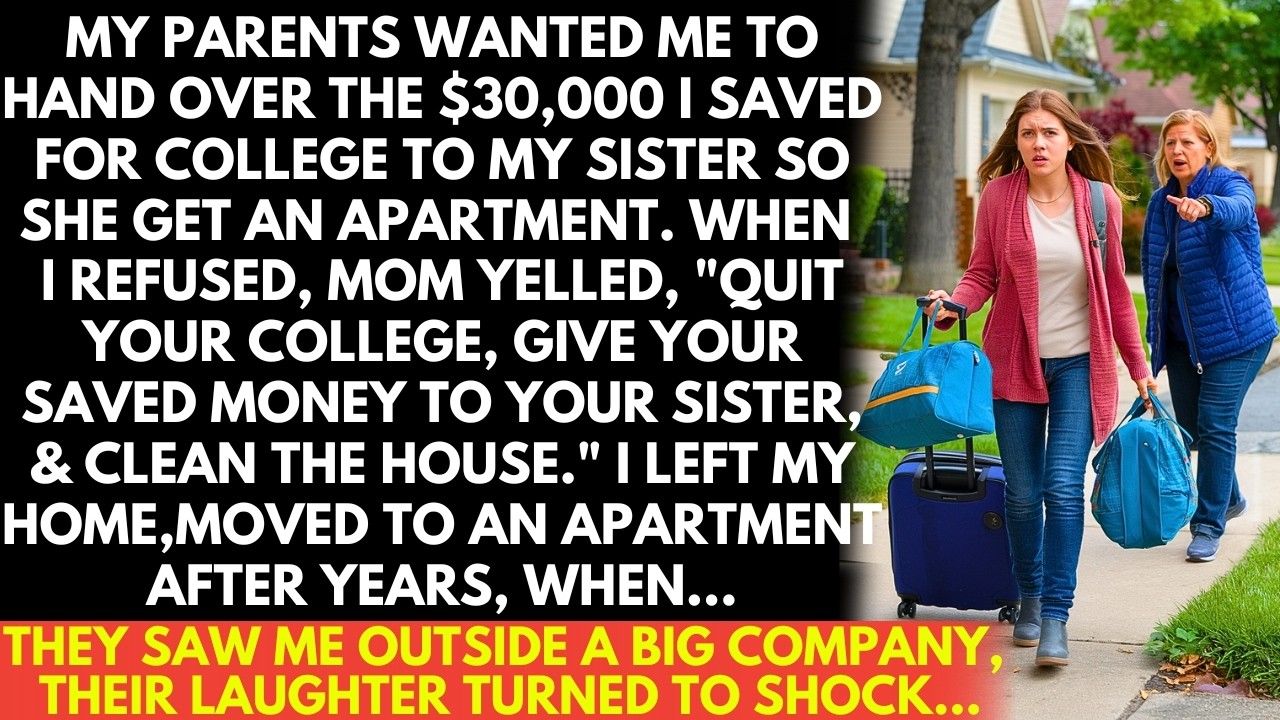 Mom ordered me to give my $30K college fund to my sister. I refused, Mom yelled, "Quit college Now!"
