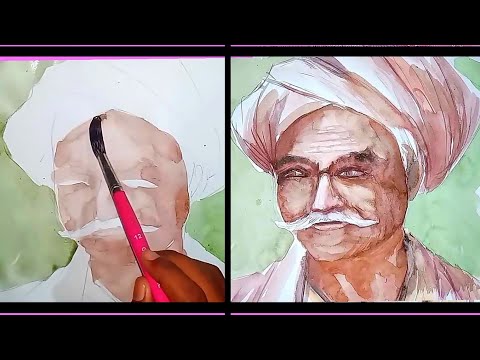 Watercolor old man portrait || step by step || by tapan INDIA ||