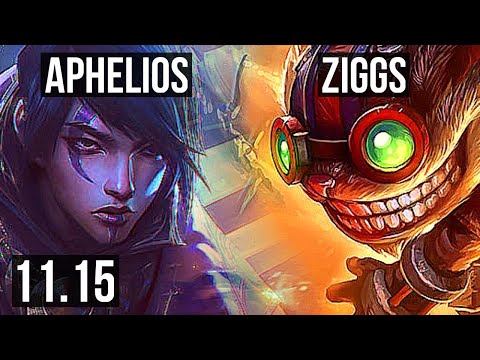 APHELIOS & Thresh vs ZIGGS & Leona (ADC) | Rank 4 Aphelios, 6/0/1, Rank 18 | NA Challenger | v11.15