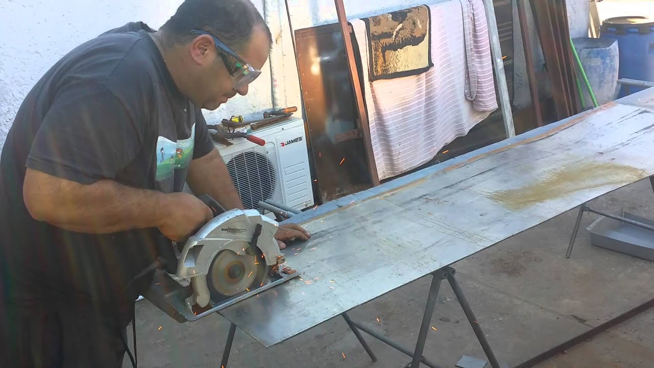 Corte de chapa calibre 22 sierra circular