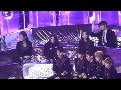 #6fancam HD BTS Jungkook and IU Reaction to Bolbbalgan at Melon Music Awards 2017