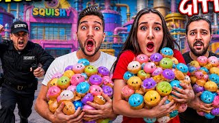 MANTI SQUİSHY FABRİKASINA GİTTİK😱👀(güvenlik bizi yakaladı)👇🏻‼️