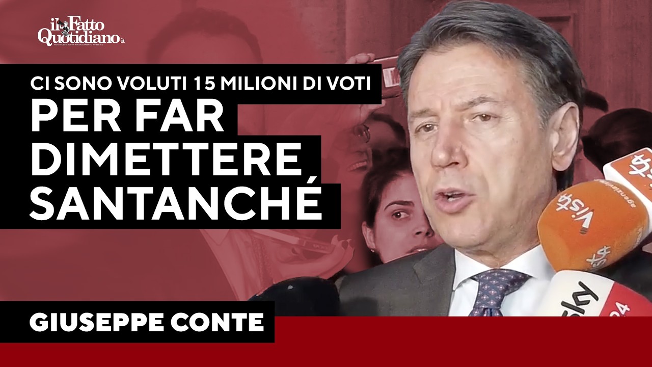 Conte: "Ci sono voluti 15 milioni di voti per far dimettere Santanché. Meloni premier debole"