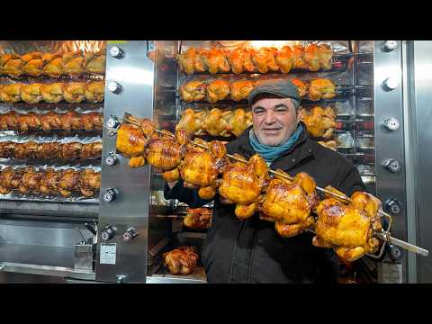 Massive Rotisserie Chickens on the Grill | German Food Truck