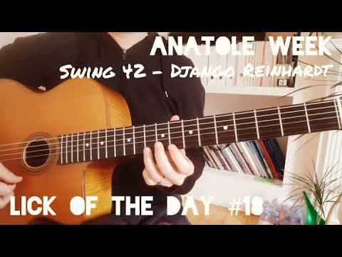 Gypsy Jazz Guitar Lick  Of The Day #18 - Anatole Week - SWING 42 in C, DJANGO REINHARDT