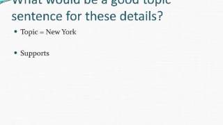 Topic Sentences
