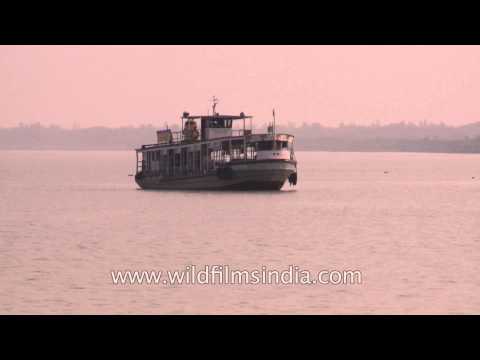 Passenger vessel sailing at Sagar Island
