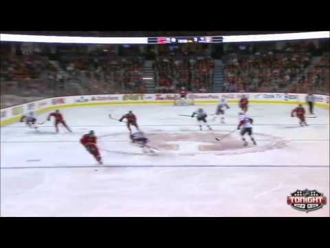 Sven Baertschi  stetch pass to Paul Byron Calgary Flames