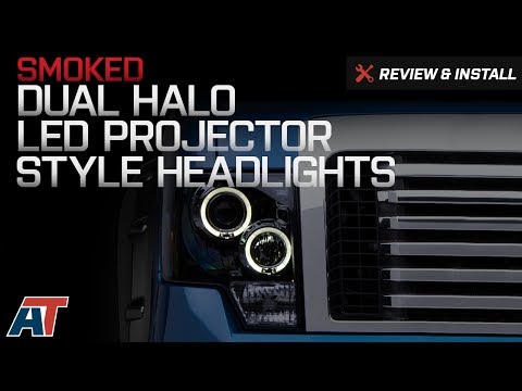 2009-2014 F150 Smoked Dual Halo LED Projector Style Headlights Review & Install