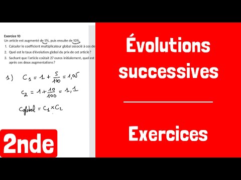 Exercices  : Évolutions successives