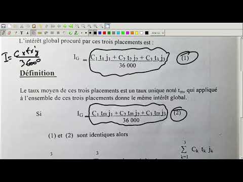 Les intérêts Simples "Vidéo N 4" : Taux Moyen De Plusieurs Placements