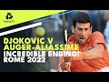 Novak Djokovic vs Auger-Aliassime Incredible Quarter-Final Ending! | Rome 2022