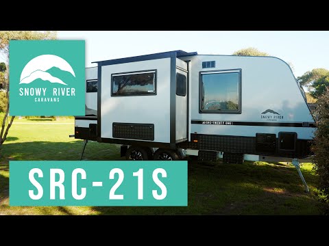 Walkthru video of a 21ft Slide out caravan, the Snowy River Caravans SRC21S