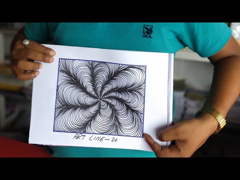 spiral Drawing...curved line sketch...3D Effect....