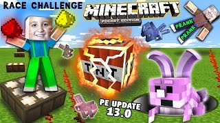 The TNT Trapped Rabbit RedStone Glow Dust Race Challenge w/ Prank (FGTEEV Minecraft PE 0.13 Update)