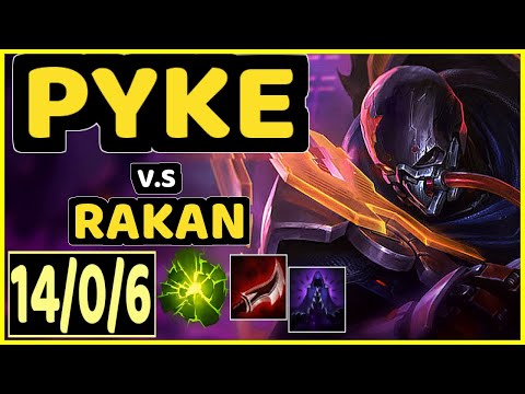 PRIDE (PYKE) vs RAKAN - 14/0/6 KDA BOTTOM SUPPORT CHALLENGER GAMEPLAY - EUW