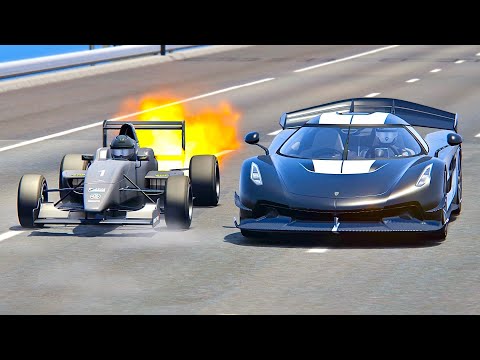 Koenigsegg Jesko with Jet Engine vs Formula Jet Engine - Drag Race 20 KM