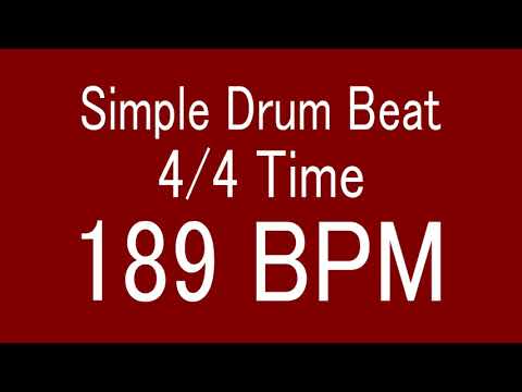 189 BPM 4/4 TIME SIMPLE STRAIGHT DRUM BEAT FOR TRAINING MUSICAL INSTRUMENT / 楽器練習用ドラム