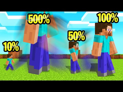 MINECRAFT But Your SIZE Randomly CHANGES!
