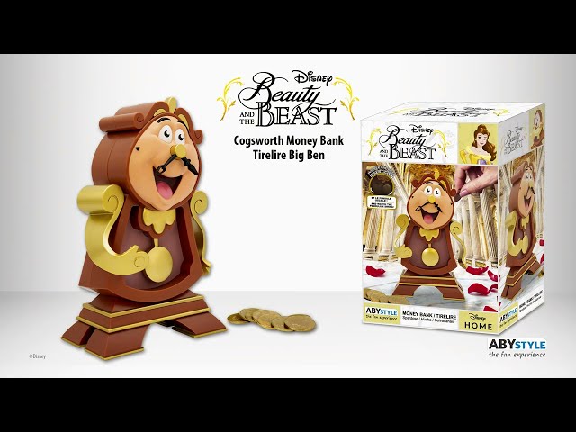 Hucha Reloj Cogsworth La Bella Y La Bestia Disney 25 Cms video