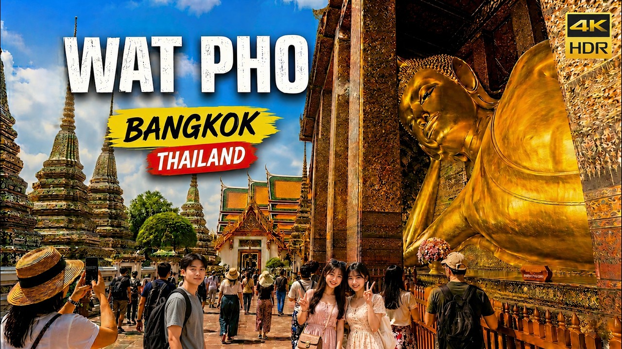 Experience the Majestic 4K HDR Tour of Wat Pho Temple, Bangkok: A Visual Treat from Thailand's Most Stunning Temples.