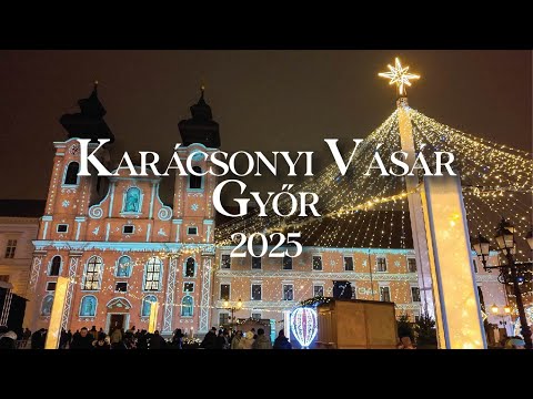 Győr Christmas Market Night Walk 🎄 Lights, Food & Ice‑Skating Ride ✨ | Séta a győri adventi vásárban