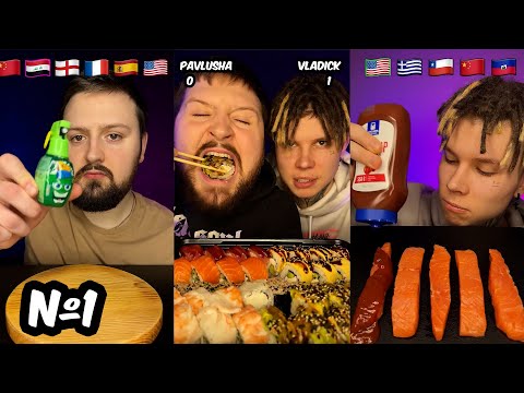 The Best Food Sketches from Sushi Monsters #1 | MUKBANG | EATING | ASMR 🍣