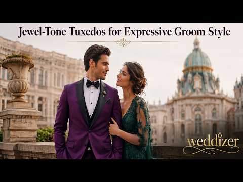 Jewel-Tone Tuxedos for Modern Grooms ???? Bold Wedding Fashion Trends 2026