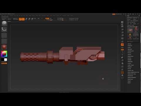 SpiderBot - Building the Cannon in ZBrush Part 02 (Full Tutorial at BadKing.com.au)