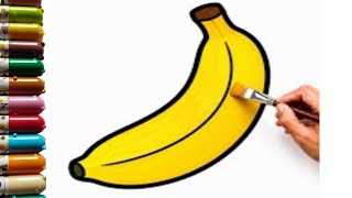🍌 Learn Colors & Draw Bananas | Big Markers Coloring for Kids 🎨