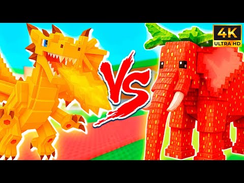 Dragon Cannelloni VS Strawberry Elephant (Elefante Morango) - Batalha no Roube um Brainrot 4K