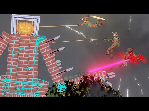 PUMKIN GOLEM With New Weapon in People Playground - People Playground 1.21.3