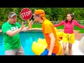 Ellie VS Jimmy In Last To Leave The Pool CHALLENGE Outdoor Games For Kids