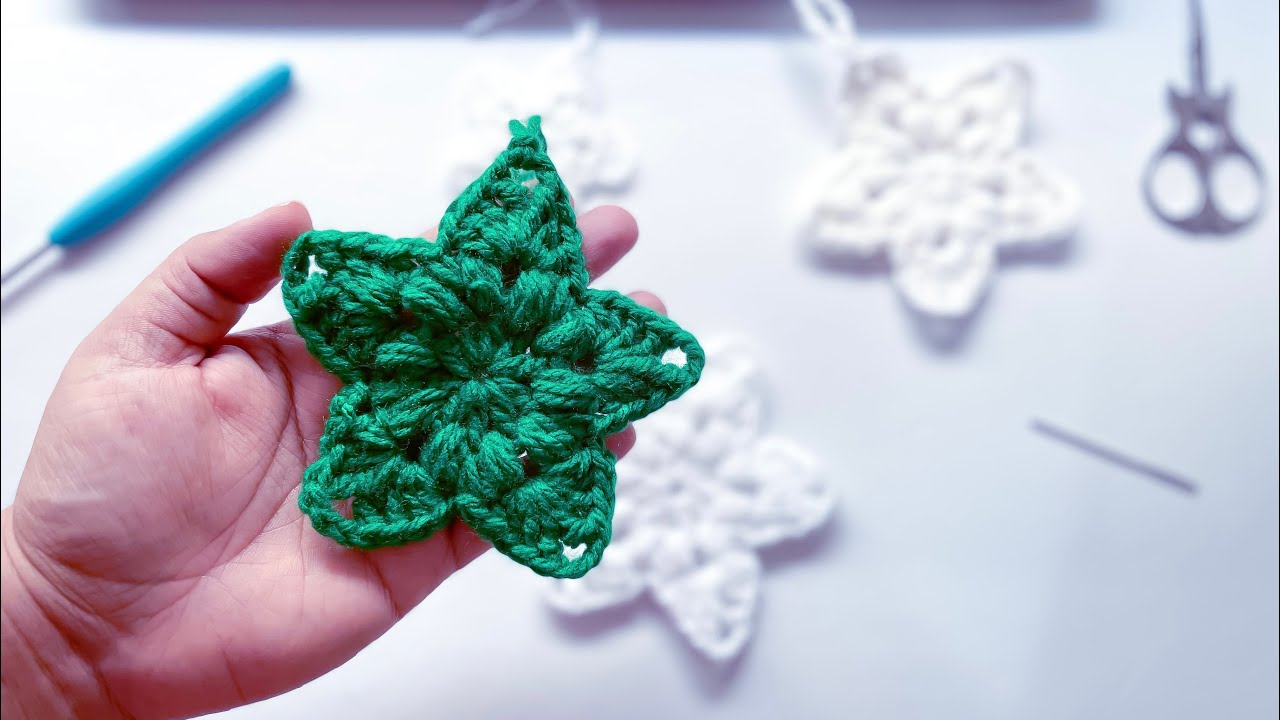 ⭐️Estrella Colgante tejida a crochet- FACIL y rápida de tejer/Crochet Star Pendant- EASY🎄