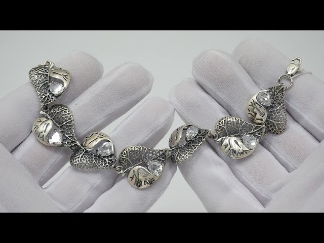 Срібний браслет "Листик" 125цф Відео огляд